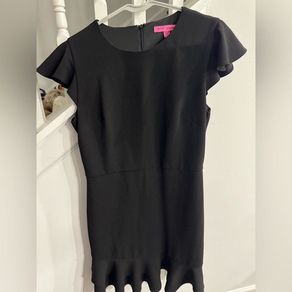 Betsy Johnson little black dress with ruffles